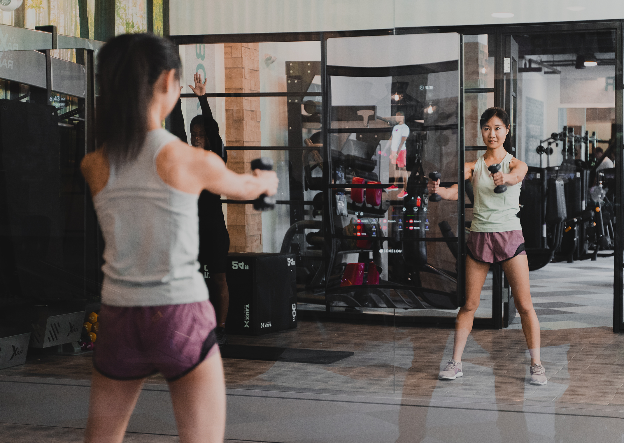 woman working out in gym